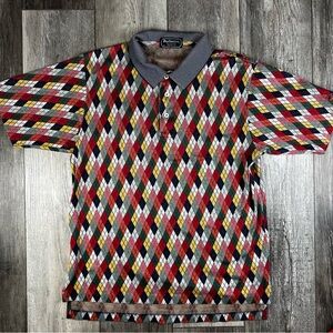 Vintage 90s Burberry Rare Argyle Polo Shirt – Pre-1999 Made in U.S.A. Size Med